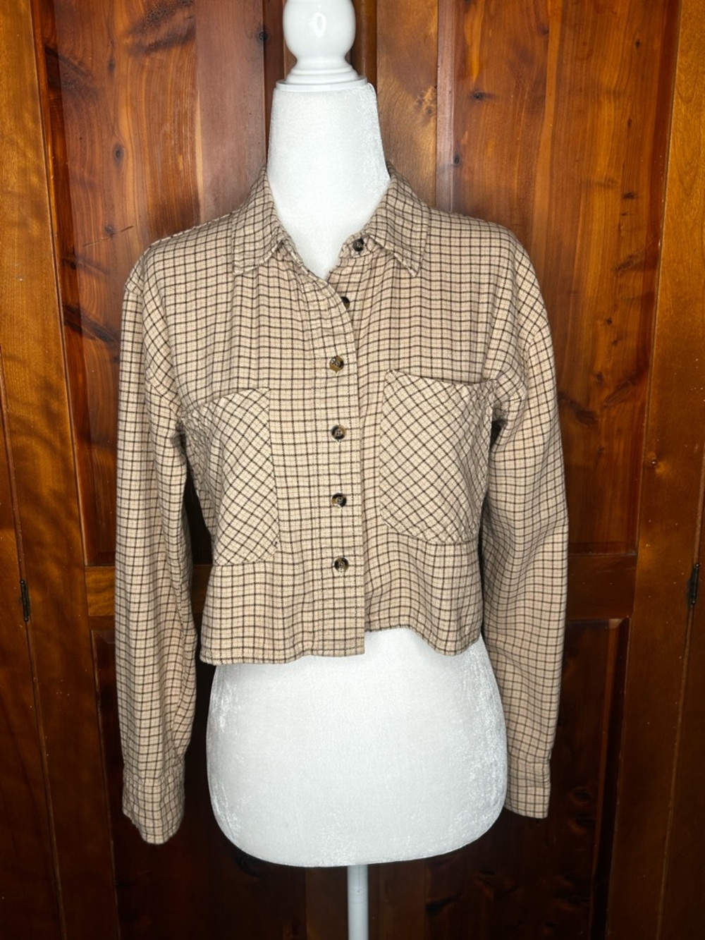 RSQ Cropped Skater Flannel Plaid Shirt Boxy Lightweight Tillys 90's Inspired